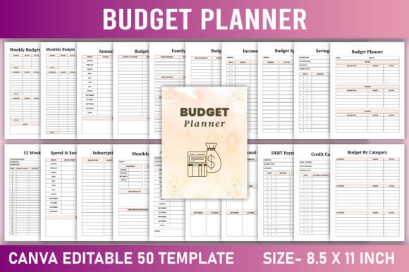 Download Editable Budget Planner Canva Template - Budget planner Collection