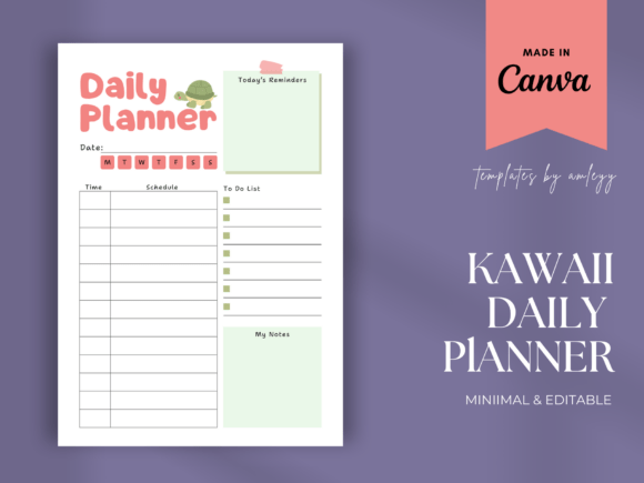 Download Kawaii Daily Planner Template Printables - Printables Collection