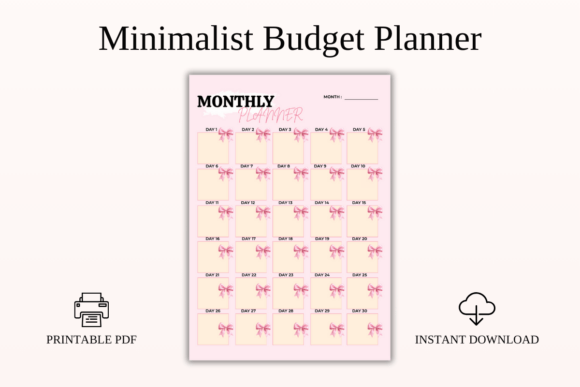 Download Minimalist Budget Planner PDF Printable - Planner pdf Collection