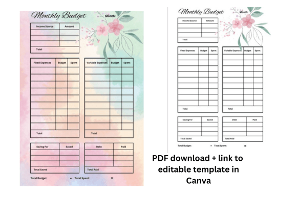 Download Monthly Budget Planner Page - Budget planner Collection