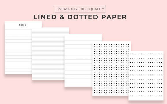 Download Minimalist Line &amp; Dot Grid Planner Pages - Grid Collection