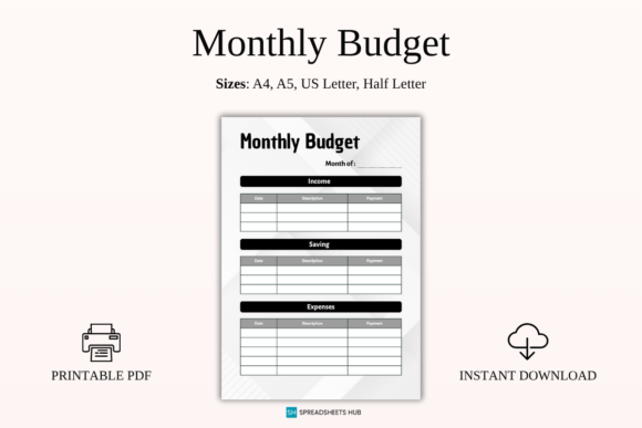 Download Modern Monthly Budget Planner PDF - Planner pdf Collection
