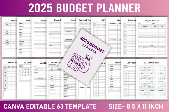 Download Editable 2025 Budget Planner Canva - Budget planner Collection