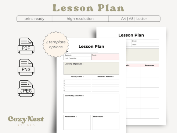 Download Lesson Plan Template Teacher Planner PDF - Planner pdf Collection